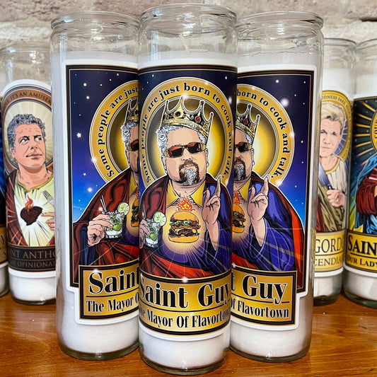 Saint Guy The Mayor of Flavortown Candle Cleaverandblade.com