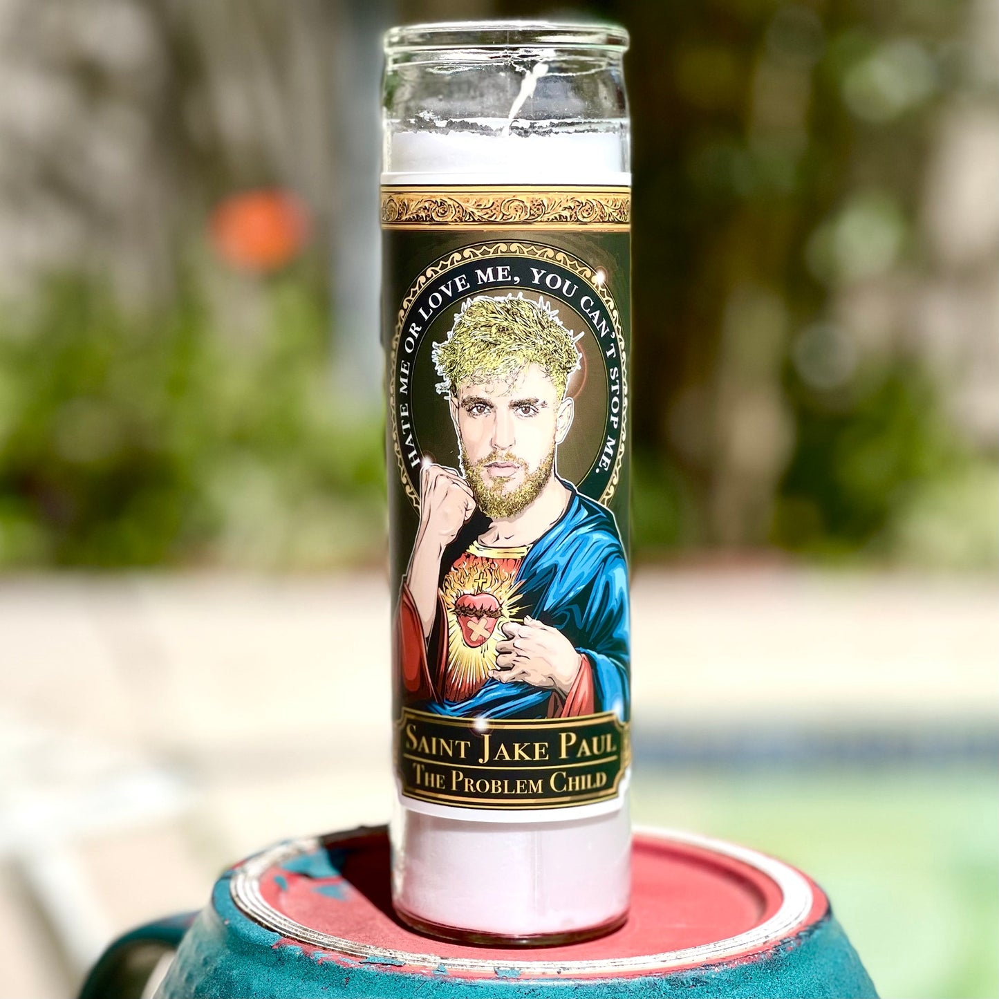 Saint Jake Paul The Problem Child Candle Cleaverandblade.com