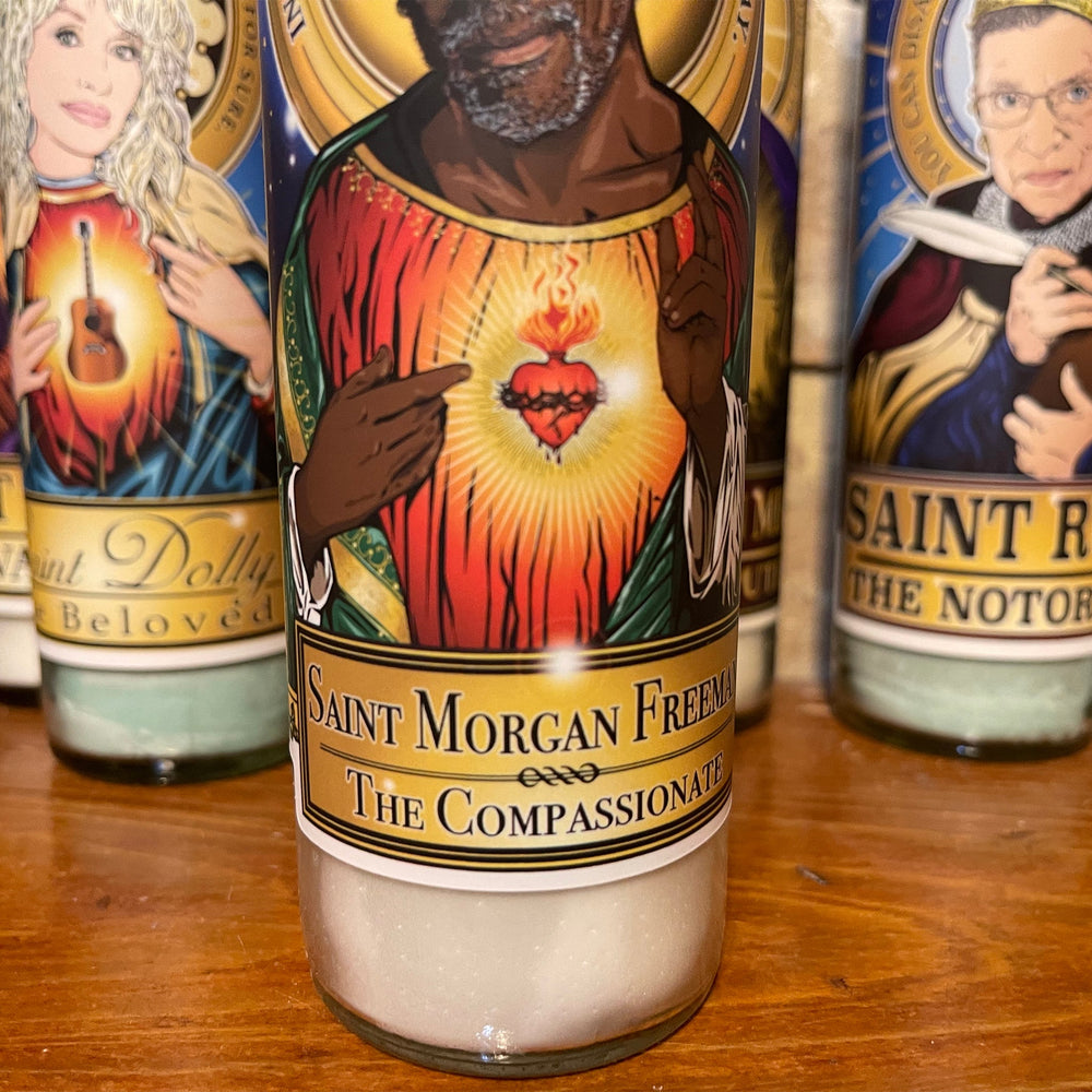 Saint Morgan Freeman The Compassionate Candle Cleaverandblade.com