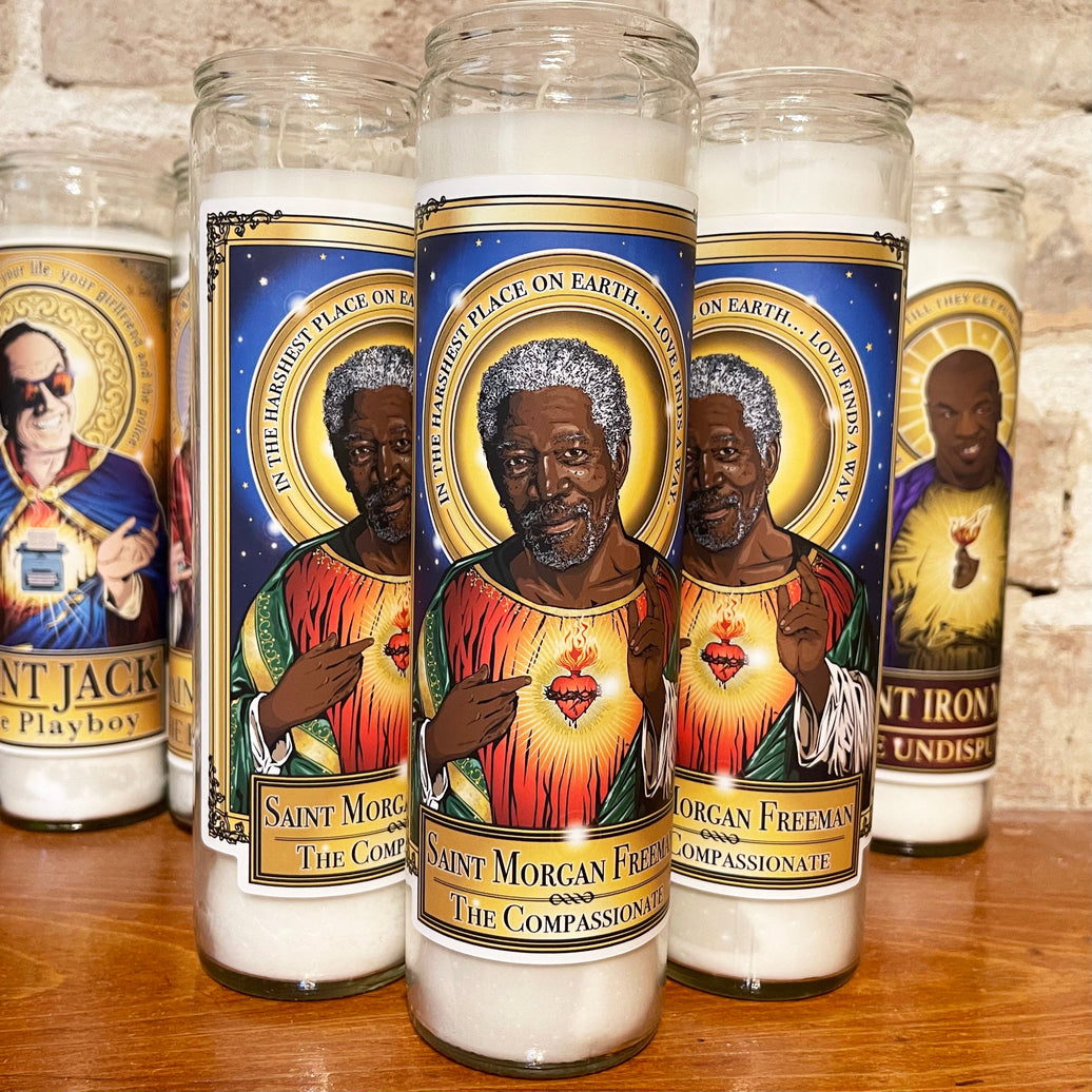Saint Morgan Freeman The Compassionate Candle Cleaverandblade.com