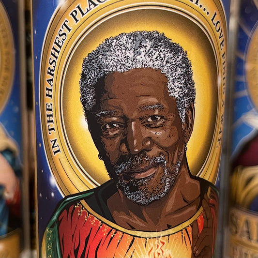 Saint Morgan Freeman The Compassionate Candle Cleaverandblade.com