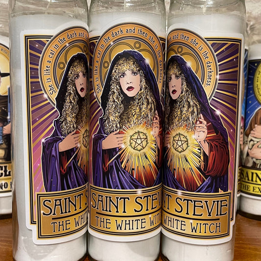 Saint Stevie The White Witch Candle Cleaverandblade.com