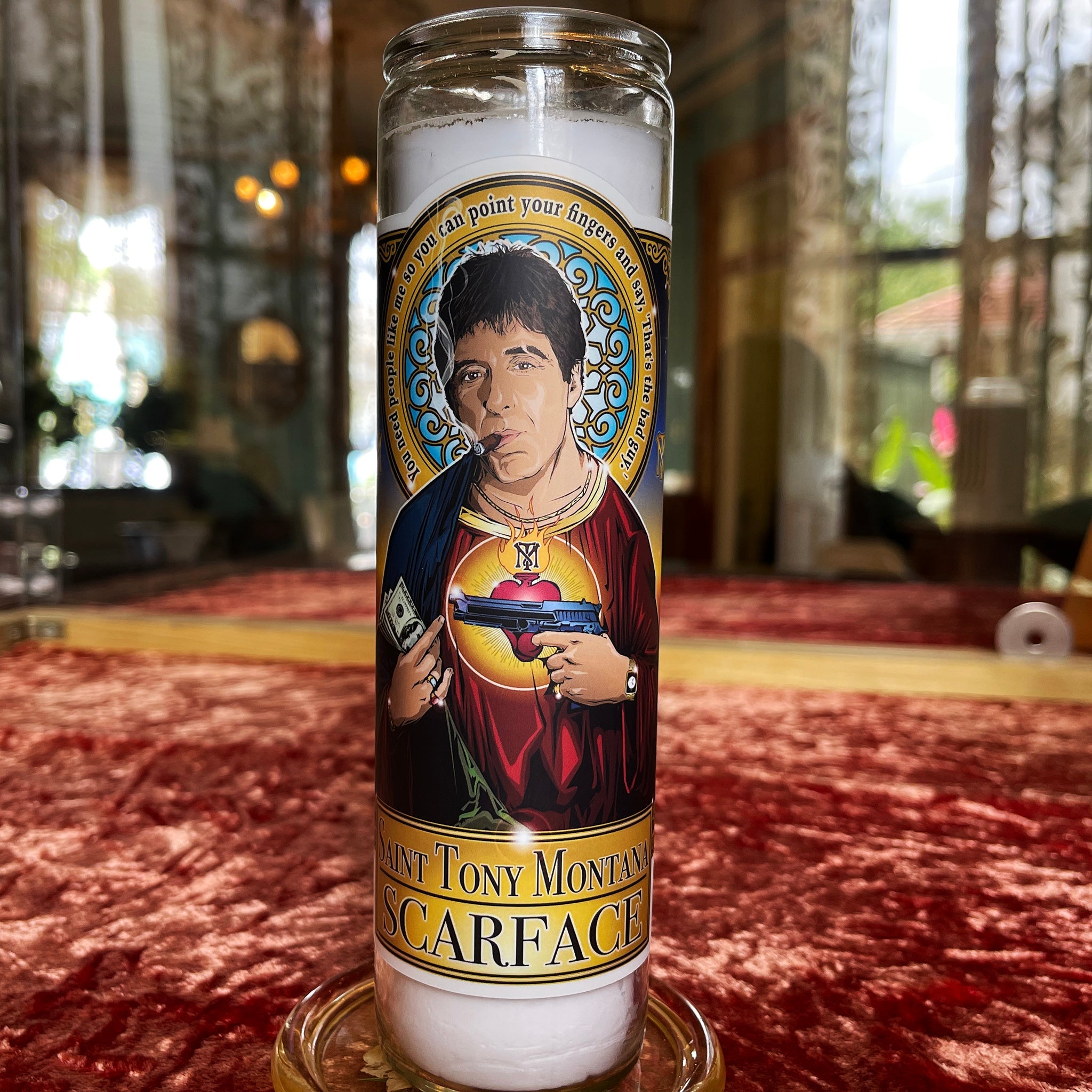 Saint Tony Montana SCARFACE Candle Cleaverandblade.com