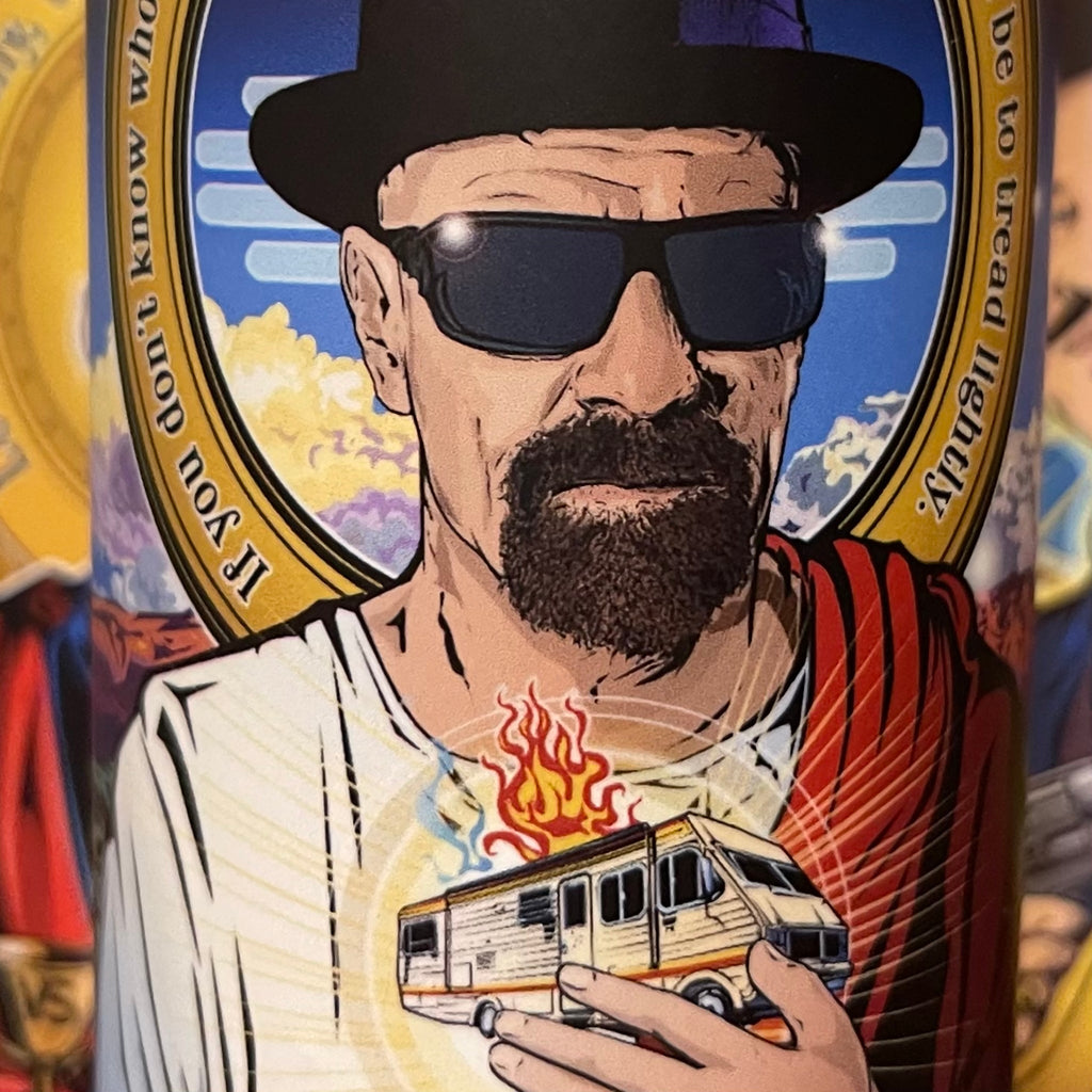 Saint Walter White The One Who Knocks Candle Cleaverandblade.com
