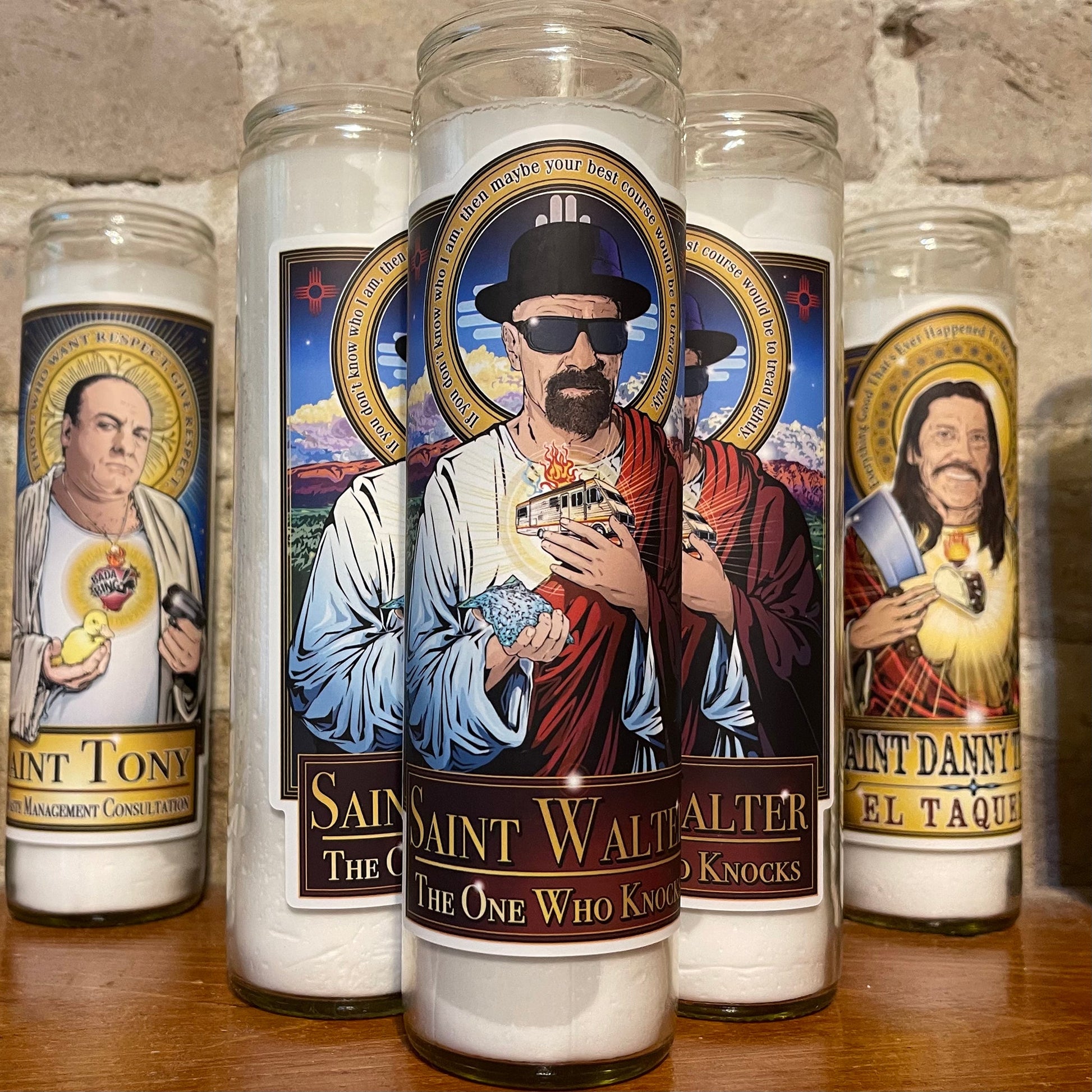 Saint Walter White The One Who Knocks Candle Cleaverandblade.com