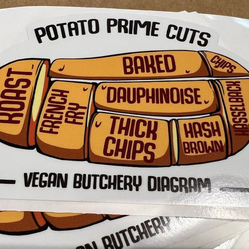 Vegan Butchery Diagram Sticker Cleaverandblade.com