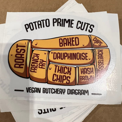 Vegan Butchery Diagram Sticker Cleaverandblade.com
