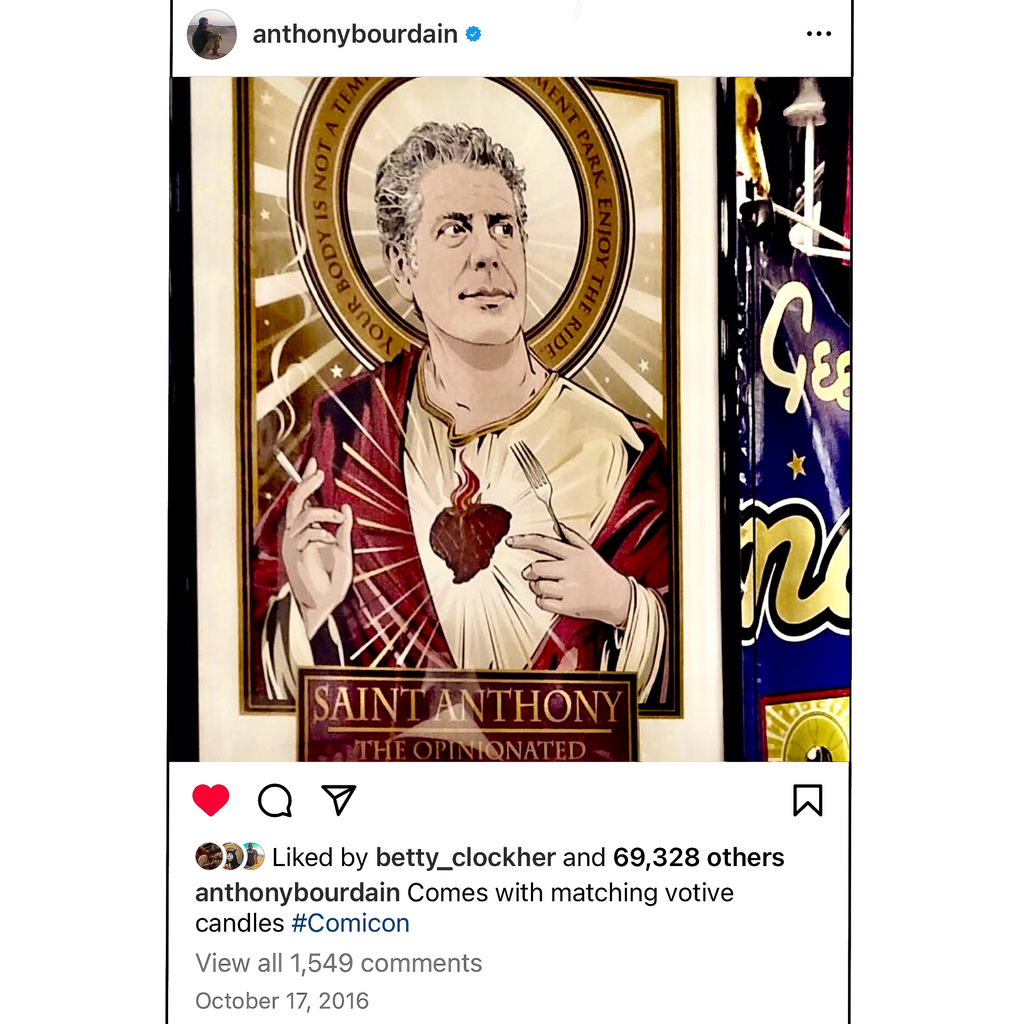 Saint Anthony The Opinionated -Bourdain Tribute Tee