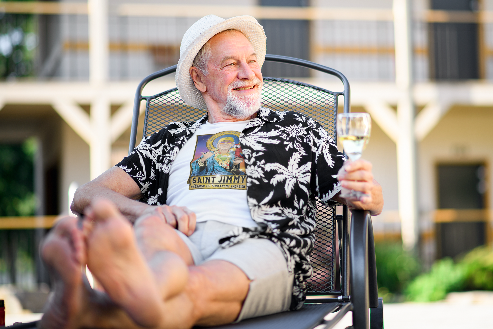 Saint Jimmy 🌴 Patron of the Permanent Vacation Shirt Cleaverandblade.com