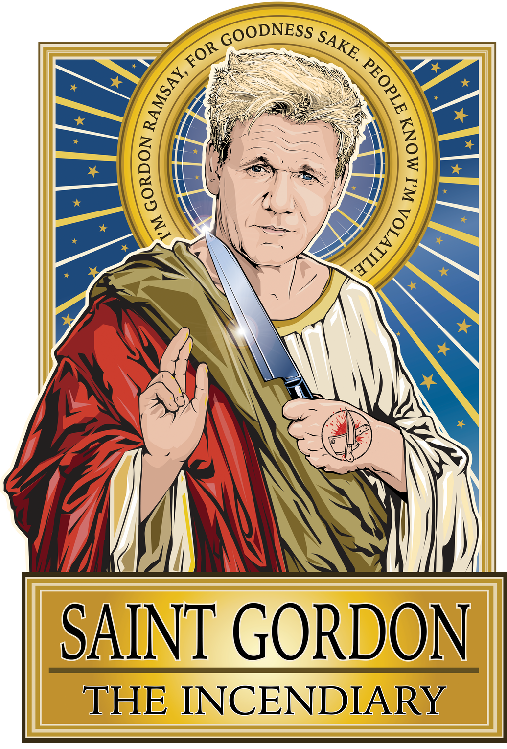 Saint Gordon - The Incendiary Poster-Posters-Cleaverandblade.com