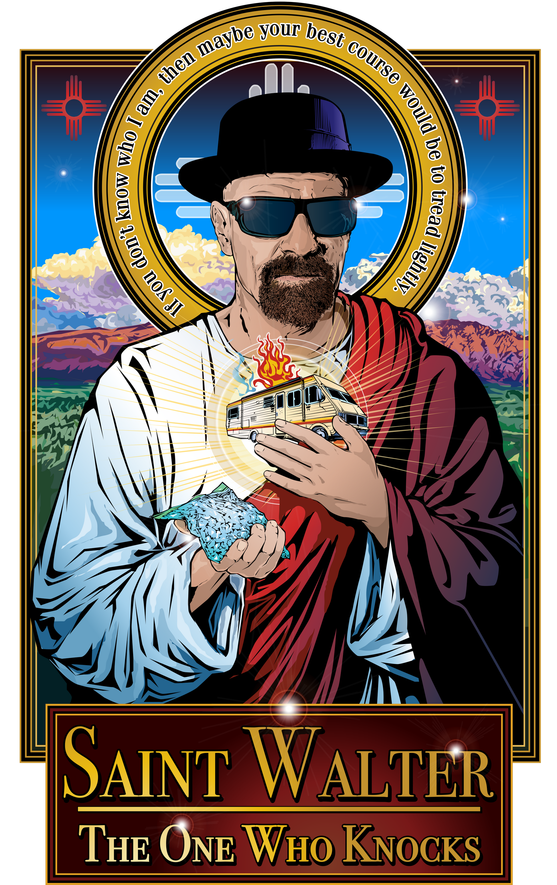 Saint Walter White The One Who Knocks Poster Cleaverandblade.com